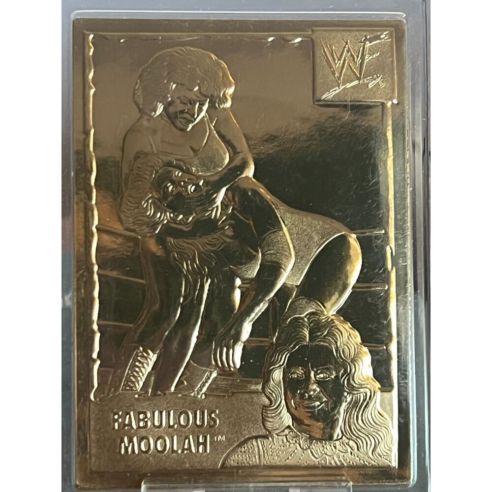 Vintage Danbury Mint 1999 WWF Wrestling 22kt gold card Fabulous Moolah #16